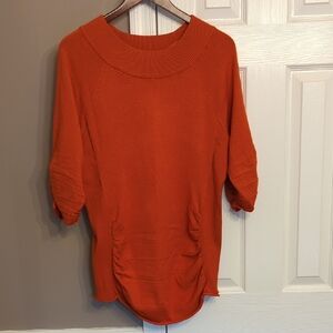 Maternity Orange Sweater Knit Top